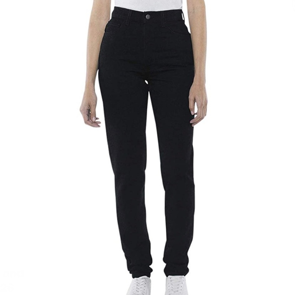 American Apparel High-Waisted Mom Jeans in Black